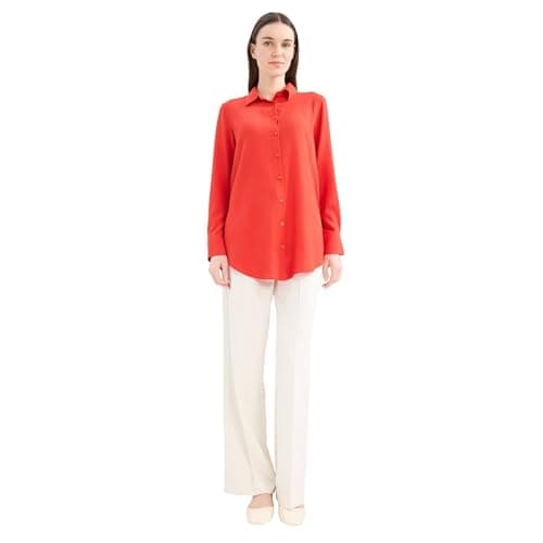 DeFacto Womens CNS Regular Fit Shirt Neck Woven Top Long Sleeve Tunic Tunic (pack of 1)