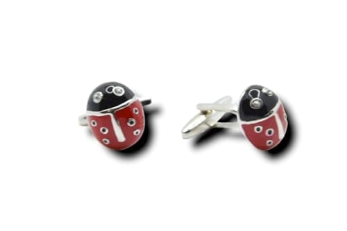 Marco Capelli Stainless Steel Cufflinks For Men Red Bug Cuff link
