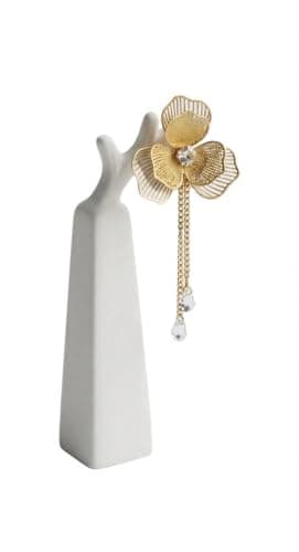 Stainless Steel Double Flower Earrings Elegant Overlapping Floral Accessory