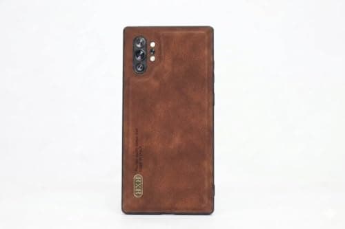 Leather Case For Leather Protective Case For Stylish Compatible With (Samsung Note 10 Plus) Design Protection Anti Fingerprint Protection Case Made Of Classic Vintage Faux Leather (Brown) Cellular phone case