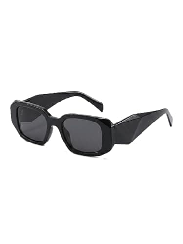 Women's Sunglasses 1 Pair Fashion Geometric Polygonal Glasses Classic Customizable Sunglasses (Color : black