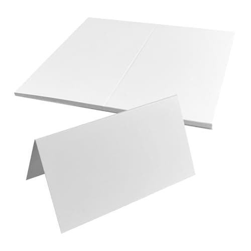 SimautHawk 30 Pcs 2 x 3.5 Inch Food Labels for Party Buffet, White Place Cards, Tent Cards, Wedding, Place Cards for Table Setting, for Christmas, Dinners, Parties (30, 2 x 3.5 Inch)