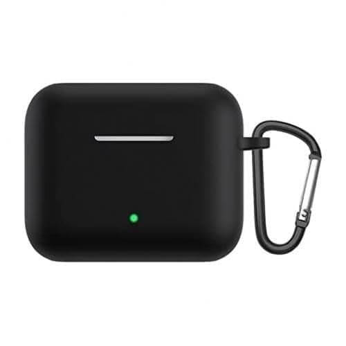 Silicone Case Cover (Compatible with Honor Choice X2) Earbuds, Soft Silicone Protective Case Cover, Shockproof Sleeve with Carabiner (Black) Portable electronic device cover