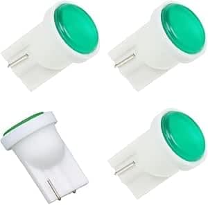 T10 LED Bulbs Wedge Base for Parking Light/Side Indicator/License Plate Lights (COB T10 Green Light, 4 Pack) - AGA Vehicle light bulb