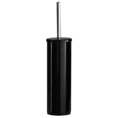 Primanova Stainless Steel Toilet and Bath Brush, Long Handle Stainless Steel Toilet Brush, Toilet Brush with Durable Cleaning Brush and Inner Bowl for Easy Cleaning (Black)