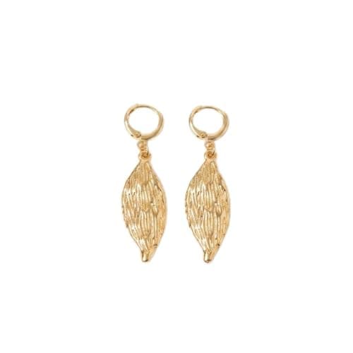 Gold Leaf Shape Pendant Earrings, Plated Metal, Small Rings with Engraved Necklace, Free Size, for Women