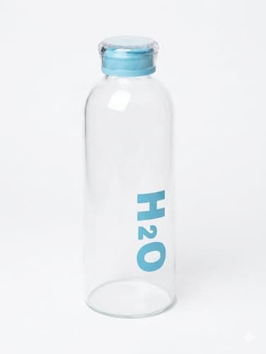 Generic Glass Water Bottle 1L With Leakproof Lid, Large Capacity Heat Resistant Clear Bottle, Reusable Eco Friendly Drinking Bottle For Gym, Office And Daily Water Intake (Light Blue)