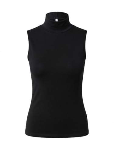 Women's Sleeveless Soft Cotton High Neck Undershirt - Comfortable and Practical for Daily Use Shirt