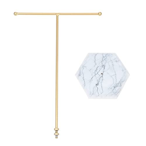 Hanging Jewelry Organizer Stand Iron Earring Necklace Display Rack Holder Marble Base Countertop Storage Organizer for Bracelet Necklace Bangle Earring Watch