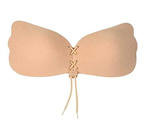 Women's Silicone Nylon and Spandex Push Up Bra- White