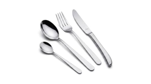 ARSHIA 3453 86-Piece Stainless Steel Cutlery Set with Premium Carry Case, Mirror Polish Finish, Rust-Resistant Construction, Elegant Flatware Collection for Everyday Dining