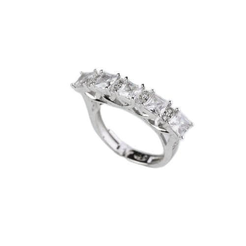 3 Diamonds 292474661779158 Platinum Plated Ring for Women with Zircon Stone - Silver