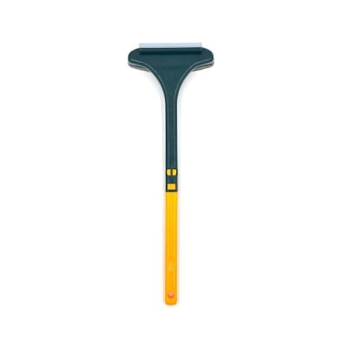 2 in 1 Window Screen Cleaning Brush, Double Sided Wet & Dry Dual Use,Extendable Handle Multifunctional Brush, Pet Hair Remover for Furniture&Carpet（Green Yellow） Squeegee
