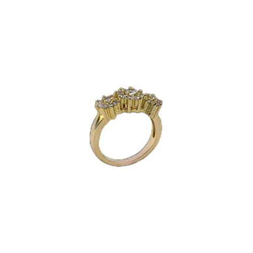 3 Diamonds 292474661779577 Women's Ring, Gold Plated, High Quality With Sparkling Zircon