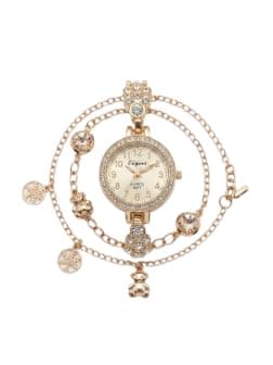 Women's Watch with Gold Bracelet – Solid Color and High Quality Material Accessory Set