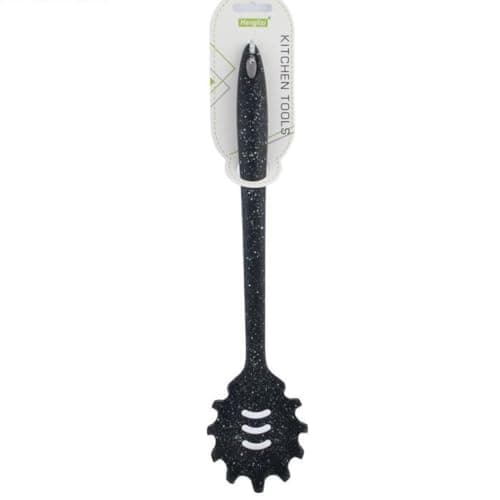 Black Silicone Fork Pasta Turner Granite Shaped, Heat Resistant & Non-Stick Utensil for Noodles Spaghetti, Pasta.
