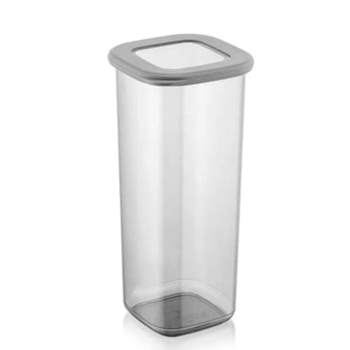 Titiz Square Storage box With Silicon Seel, Food Container Made of BPA Free Plastic With airtight Lid To keep your food fresh,Transparent grey,1.7 Liter.