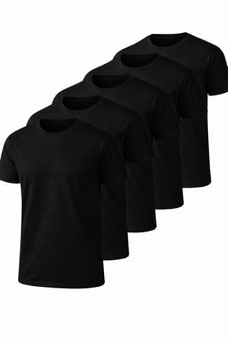 ISTANBUL MODEL Men’s Essential Round Neck T-Shirt 5-Pack, Soft Cotton Stretch, Crew Neck, everyday t shirt men