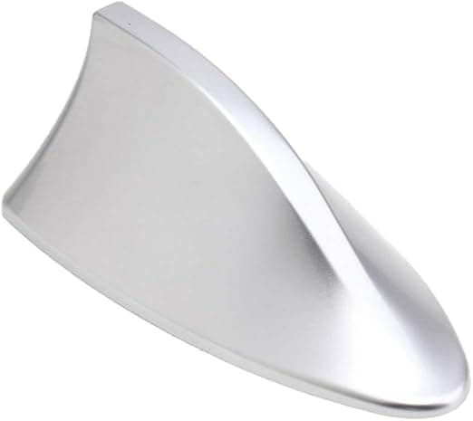 Shark Fin Shape FM Antenna with Strong Plastic Adhesive - Antenna Works Radio Signal - Silver Silver Auto part
