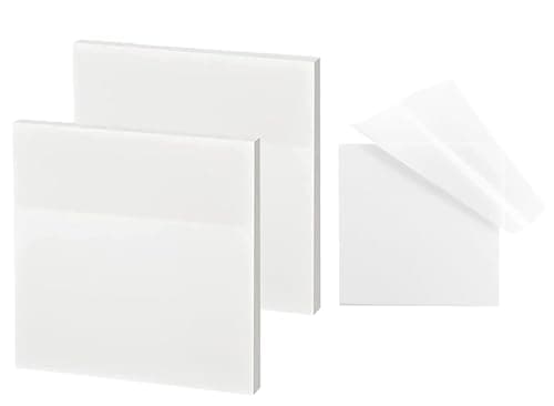 Cubic White Transparent Sticky Note Pad – 100 Sheets | Reusable & Waterproof Memo Pad for Office, Study, Journaling & Planning | Smooth Writing Surface & Easy Peel Adhesive Self stick note
