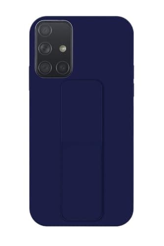 Back Cover Stand Case FOR SAMSUNG GALAXY A51 Magnetic Car Holder Soft Silicone Horizontal & Vertical Kickstand Cover Wrist Strap Full protection Anti Fingerprint Case (Blue)