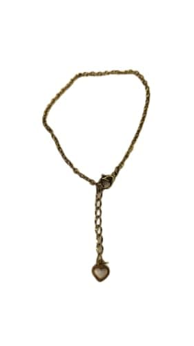 Gold-toned chain bracelet with a heart-shaped pendant hanging Necklace
