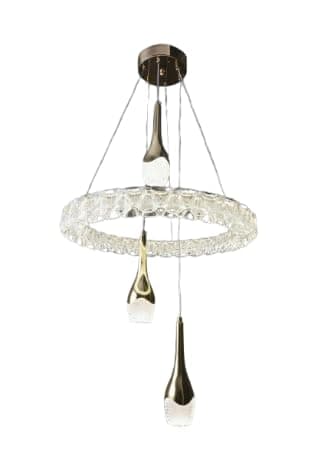 Round Chandelier with 3 Pendants - Modern Ceiling Lighting for Home and Living Rooms