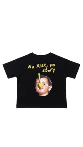 Kids black Boxy yes i can T-Shirt - (5-6 years)-XL | Ages 2-3 Years, Small Size, Chest Graphic Print, Relaxed Boxy Fit, Children's Wear