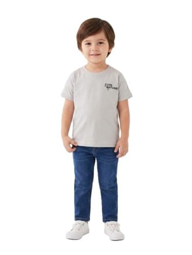 Pebeo Boys Printed Short Sleeve T-Shirt with Modern Back Design Comfortable and Stylish Grey 12M
