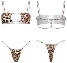 Women's 2 Piece Bikini Set – Leopard Print | Slim Fit Swimwear & Tie Multicolor Beach Swimsuit – Code 7676