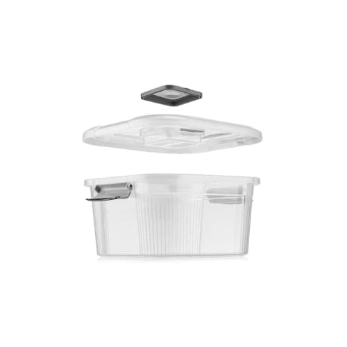 6L Food Storage Container with Window in Lid | Transparent Rice Pasta and Legume Container Sealed with 2 Locks and Twist – Healthy Plastic Moisture Proof sh
