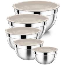 Stainless Steel 5-Piece Refrigerator Food Storage Container Set