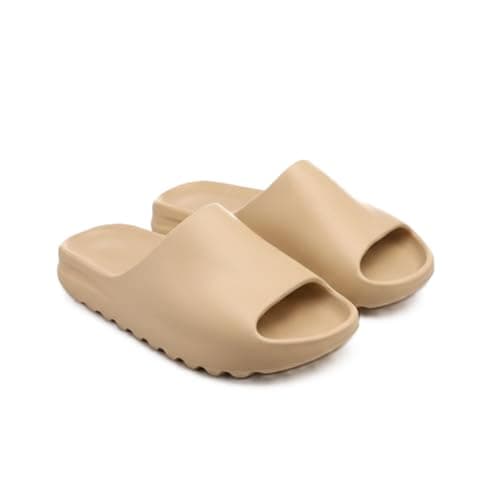 TAG Unisex Casual Slide Slippers - Lightweight Waterproof Open Slippers - Beige and Black - Size 37/40 - Fashion Casual Slippers for Unisex