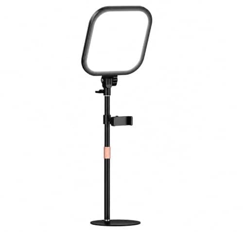 DY-10P Square LED Light with Adjustable Stand and Phone Holder, Suitable for Photography and Live Streaming