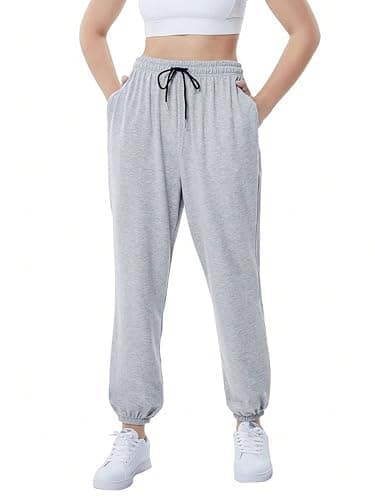 MIZAYA Women's Drawstring Sweatpants - Comfortable, Wide, Soft Cotton, Sport and Casual Pants for Girls and Women