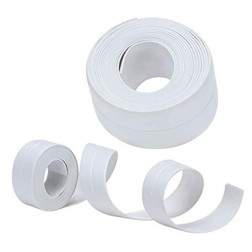2pcs Tub and Wall Caulk Strip, Kitchen Caulk Tape Bathroom Wall Sealing Tape Waterproof Mildewproof Self-Adhesive Decorative Trim - White