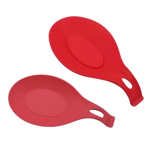 Cooking spoon holder-flexible silicone kitchen utensils with flexible almond shape, spoon holder on the large worktop for convenient cooking, available in different colors (2pcs) Spoon rest