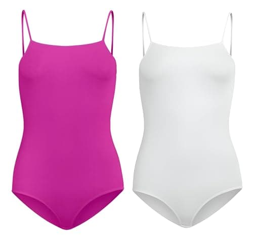 Silvy Lycra Set Of 2 Pieces Wave 4 Sleeveless Bodysuit Underwear For Girls-Multicolor, 10-12 Years