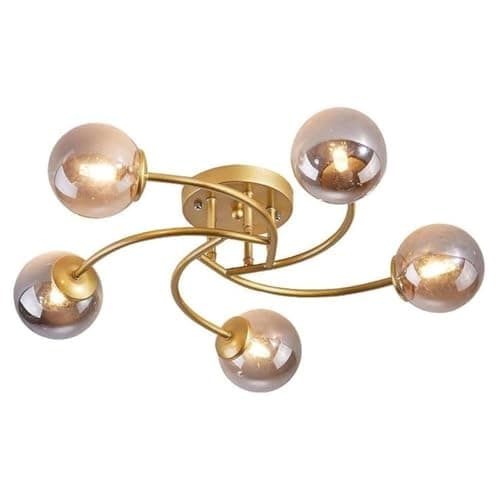 Generic Pendant Light 5 Bulb Without Bulbs 20x64x20 cm Gold