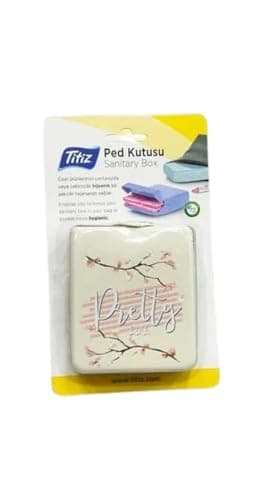 Titiz Sanitary Napkin Case, 3x15x20 cm - Beige Napkin holder