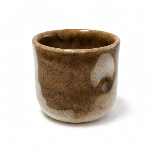 Handmade Egyptian Pottery Espresso Cup, 80ml Artisan Ceramic Coffee Cup, Made in Egypt - Earth Brown Drinking cup