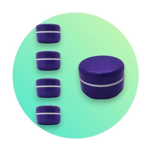 Generic 5-Piece Purple Plastic Round Jar Set, 30ml, 5cm Diameter, Screw Lid
