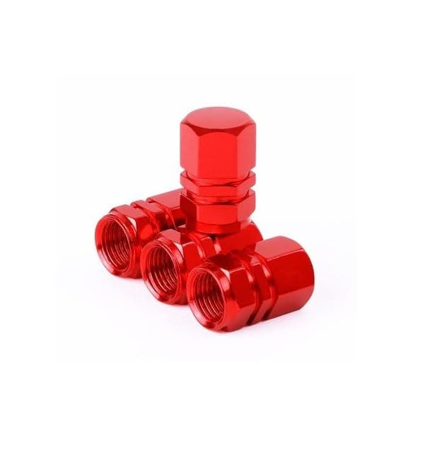 KaberTrade Car Tire Air Wrap Cover Car Tire Cover Car Tire Valve Wrap Kit Protect Car Air Valve from Dust and Simple Air Leakage (4 Pcs Red Code:1481) - KaberTrade Tire valve stem cap
