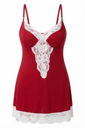 Hanadi Women's V-Neck Babydoll Pajamas - Plus Size Nightgown nightshirt