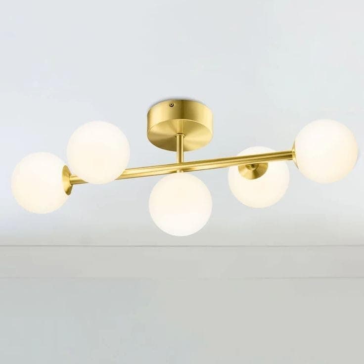 Generic Pendant Light 5 Bulb Without Bulbs 20x65x20 cm Gold Light fixture