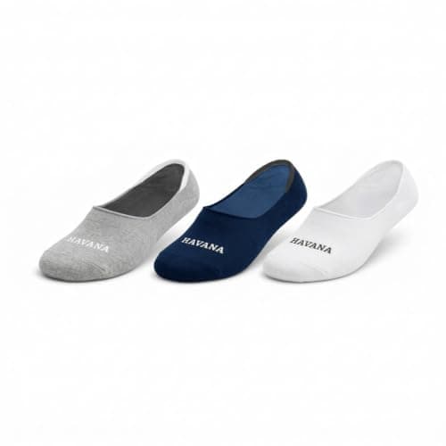 Havana Socks No Show Daily Set Of 3 H-NSHD70 | No Show Length, Cotton Blend, Breathable, Comfortable