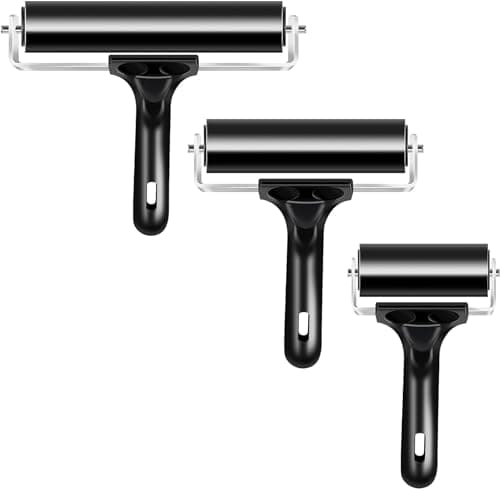 VinBee Soft Rubber Brayer Rollers for Crafting Brayer Rollers for Printmaking Brayer Tool Paint Brush Ink Applicator Art Craft Oil Painting Tool 3 Pack (2.4 inch,4 inch,5.9 inch)