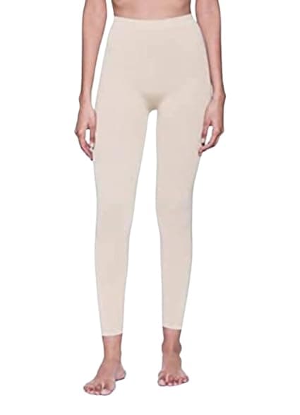 Women's Full Length Stretch Leggings – High Waist Comfortable Slim Fit Pants for Casual Wear & Daily Use - Beige