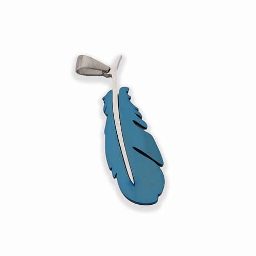 Elegant Bear S204 Blue Shiny Feather pendant Charm