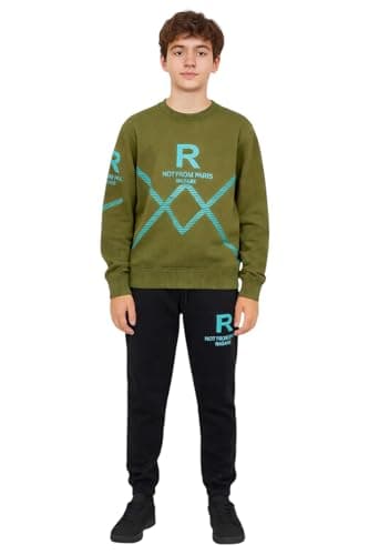 Miza Boys Youth Sport Set, Sweatshirt with Pants, Stylish Print, 12-18 Years Track suit